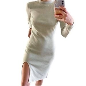 young fabulous & broke long sleeve mini dress in mint / S